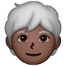 Person: Dark Skin Tone, White Hair Emoji 🧑🏿‍🦳 image - Samsung style
