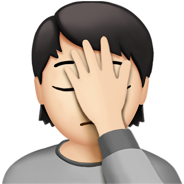 Person Facepalming: Light Skin Tone