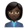 Woman Office Worker: Dark Skin Tone Emoji 👩🏿‍💼 image - WhatsApp style