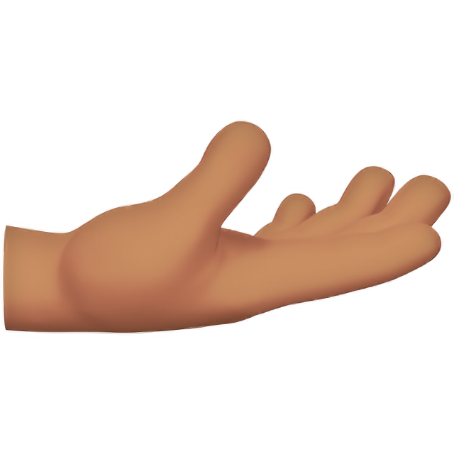 Palm Up Hand: Medium Skin Tone