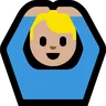 Man Gesturing Ok: Medium-Light Skin Tone Emoji 🙆🏼‍♂️ image - Microsoft Windows 10 Segoe UI Emoji style