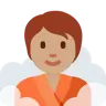 Person In Steamy Room: Medium Skin Tone Emoji 🧖🏽 image - Twitter / X (Twemoji) style
