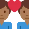 Couple With Heart: Man, Man, Medium-Dark Skin Tone Emoji 👨🏾‍❤️‍👨🏾 image - Twitter / X (Twemoji) style