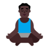 Man In Lotus Position: Dark Skin Tone Emoji 🧘🏿‍♂️ image - Microsoft Classic 2D style