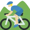 Man Mountain Biking: Medium-Light Skin Tone Emoji 🚵🏼‍♂️ image - Twitter / X (Twemoji) style