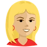 Woman: Medium-Light Skin Tone Emoji 👩🏼 image - Facebook Messenger (2016) style