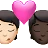 Kiss: Person, Person, Light Skin Tone, Dark Skin Tone