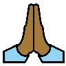 Folded Hands: Medium-Dark Skin Tone Emoji 🙏🏾 image - OpenMoji style