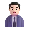 Man Office Worker: Light Skin Tone Emoji 👨🏻‍💼 image - Microsoft 3D Fluent style