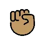Raised Fist: Medium Skin Tone Emoji ✊🏽 image - OpenMoji style