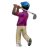 Person Golfing: Dark Skin Tone