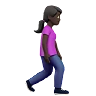 Woman Walking Facing Right: Dark Skin Tone Emoji 🚶🏿‍♀️‍➡️ image - Apple style