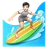 Person Surfing: Light Skin Tone