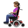Woman In Motorized Wheelchair: Medium Skin Tone Emoji 👩🏽‍🦼 image - Apple style