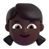 Girl: Dark Skin Tone Emoji 👧🏿 image - Microsoft 3D Fluent style