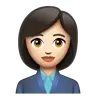Woman Office Worker: Light Skin Tone Emoji 👩🏻‍💼 image - WhatsApp style