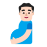 Pregnant Man: Light Skin Tone Emoji 🫃🏻 image - Microsoft Classic 2D style