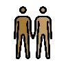 People Holding Hands: Medium-Dark Skin Tone, Medium Skin Tone Emoji 🧑🏾‍🤝‍🧑🏽 image - OpenMoji style