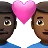 Couple With Heart: Man, Man, Dark Skin Tone, Medium-Dark Skin Tone