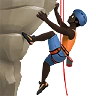 Man Climbing: Dark Skin Tone Emoji 🧗🏿‍♂️ image - Apple style