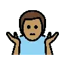 Man Shrugging: Medium Skin Tone Emoji 🤷🏽‍♂️ image - OpenMoji style