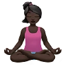 Woman In Lotus Position: Dark Skin Tone Emoji 🧘🏿‍♀️ image - Apple style