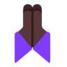 Folded Hands: Dark Skin Tone Emoji 🙏🏿 image - Microsoft Classic 2D style