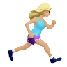 Woman Running Facing Right: Medium-Light Skin Tone Emoji 🏃🏼‍♀️‍➡️ image - Apple style