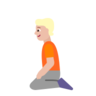 Person Kneeling: Medium-Light Skin Tone Emoji 🧎🏼 image - Microsoft Classic 2D style