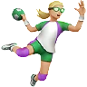 Woman Playing Handball: Medium-Light Skin Tone Emoji 🤾🏼‍♀️ image - Apple style