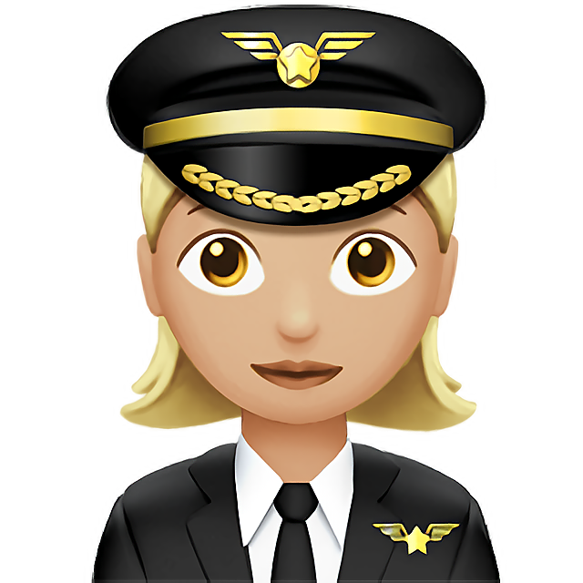 Woman Pilot: Medium-Light Skin Tone