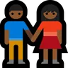 Woman And Man Holding Hands: Medium-Dark Skin Tone Emoji 👫🏾 image - Microsoft Windows 10 Segoe UI Emoji style