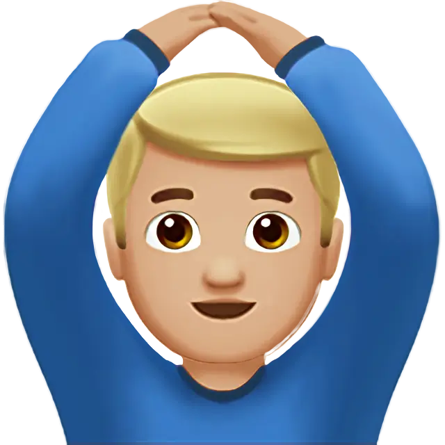 Man Gesturing Ok: Medium-Light Skin Tone