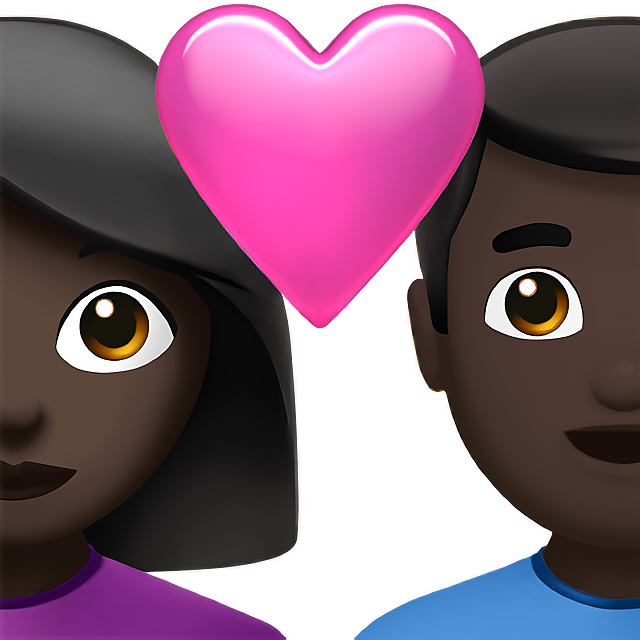 Couple With Heart: Woman, Man, Dark Skin Tone