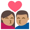 Kiss: Medium Skin Tone Emoji 💏🏽 image - EmojiTwo style