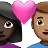 Couple With Heart: Woman, Man, Dark Skin Tone, Medium Skin Tone