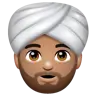 Man Wearing Turban: Medium Skin Tone Emoji 👳🏽‍♂️ image - WhatsApp style