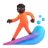 Person Surfing: Dark Skin Tone