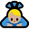 Person Bowing: Medium-Light Skin Tone Emoji 🙇🏼 image - Microsoft Windows 10 Segoe UI Emoji style