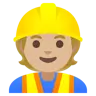 Construction Worker: Medium-Light Skin Tone Emoji 👷🏼 image - Google Noto Color style