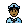 Man Police Officer: Medium-Dark Skin Tone Emoji 👮🏾‍♂️ image - OpenMoji style