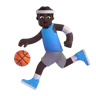 Man Bouncing Ball: Dark Skin Tone Emoji ⛹🏿‍♂️ image - Microsoft 3D Fluent style
