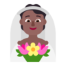Person With Veil: Medium-Dark Skin Tone Emoji 👰🏾 image - Microsoft Classic 2D style