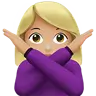 Woman Gesturing No: Medium-Light Skin Tone Emoji 🙅🏼‍♀️ image - Apple style
