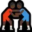 People Wrestling: Dark Skin Tone