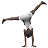 Person Cartwheeling: Dark Skin Tone