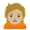 Person Frowning: Medium-Light Skin Tone Emoji 🙍🏼 image - Google Noto Color style