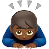 Man Bowing: Medium-Dark Skin Tone Emoji 🙇🏾‍♂️ image - Apple style