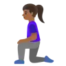 Woman Kneeling: Medium-Dark Skin Tone Emoji 🧎🏾‍♀️ image - Google Noto Color style