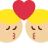 Kiss: Man, Man, Medium-Light Skin Tone Emoji 👨🏼‍❤️‍💋‍👨🏼 image - Twitter / X (Twemoji) style